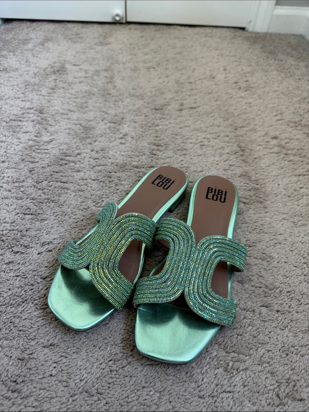 BibiLou Glitter Patterned Slides